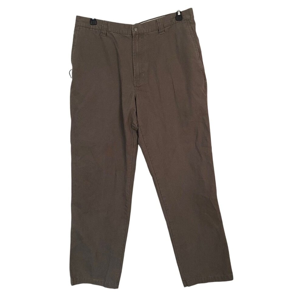 Columbia Canvas Heavy Duty Cotton Utility Cargo Work Pants Mens 36 x34 Green